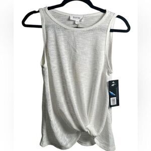 NWT Korye Women’s White Sleeveless Top Shirt Blouse With Tie at Hem - Size XS